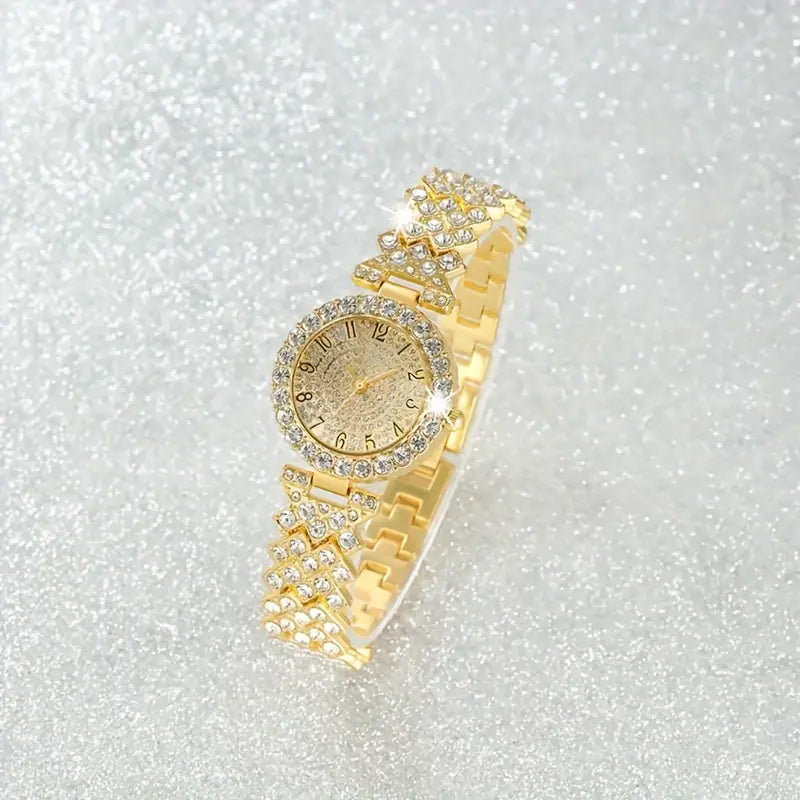 Luxe Radiance Gouden Horloge & Armband Set | Goud