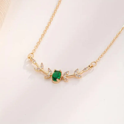 Gouden Smaragden Minimalistische Ketting