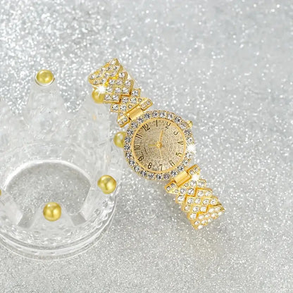 Luxe Radiance Gouden Horloge & Armband Set | Goud