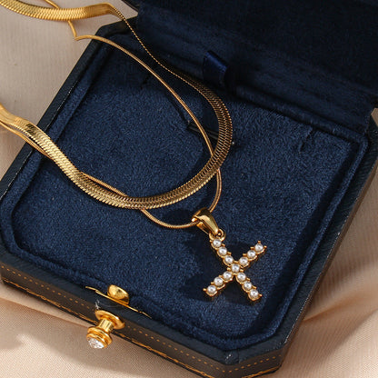 Fiona Gelaagde Gouden Initiaal Letter Ketting
