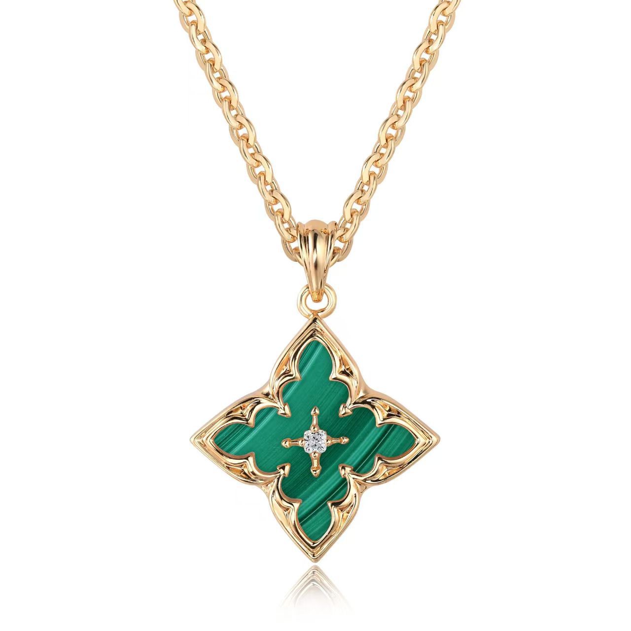 Witte Clover Hanger Ketting | Goud