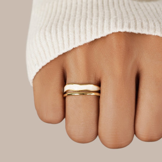 Gouden Sculpturale Wikkel Ring
